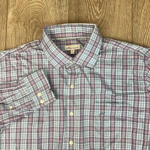 Peter‎ Millar XL Long Sleeve Button Up Shirt Men's Plaid Blue Pink